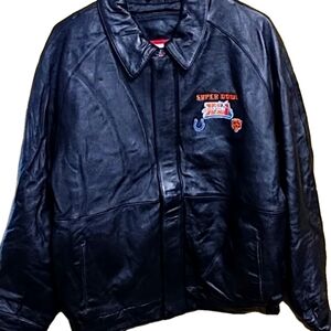 Super bowl XLI COLTS/ BEARS large lambskin leather jacket